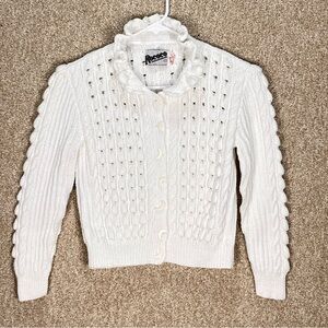 Imperfect hand knit in England cardigan 100% cotton sweater bubble cable knit‎